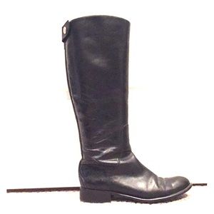 Tall Black Leather Franco Sarto Boots (Sz 8)
